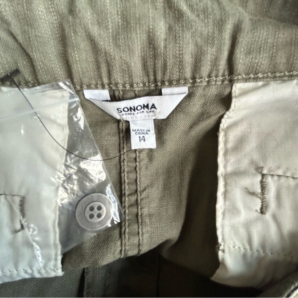 Sonoma Womens Army Green Mid Thigh Lenght Skirt With Pockets NWT - Size 14 - Picture 7 of 8